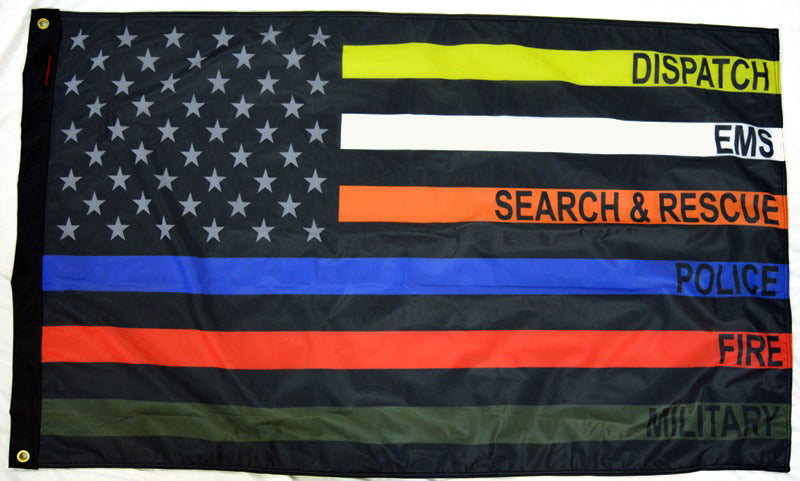 Forever Wave Flags 3x5' USA Subdued First Responders Flag Forever Wave - 8018