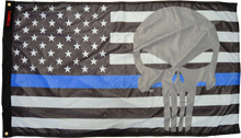 Load image into Gallery viewer, Forever Wave Flags 3x5' USA Subdued Thin Blue Line Punisher Flag Forever Wave - 8042