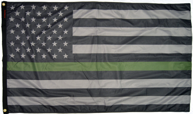 Forever Wave Flags 3x5' USA Subdued Thin Green Line Flag Forever Wave - 8061