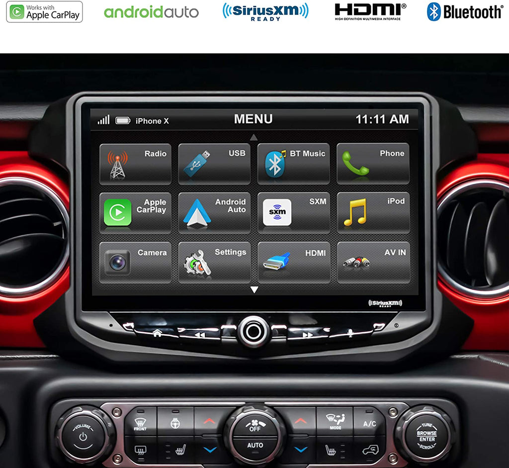 Stinger Off-Road Multimedia Jeep Wrangler JL and Gladiator JT (2018-2022) HEIGH10 10" Touchscreen Radio Plug-and-Play Replacement Kit | Displays Vehicle Information and Off-Road Mode