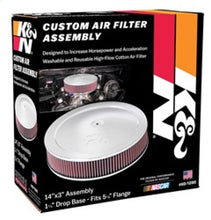 Load image into Gallery viewer, K&amp;N Engineering Air Filters - Direct Fit K&amp;N 14in Red Custom Air Cleaner Assembly - 5.125in ID x 14in OD x 2.75in H x 1.25in Drop Base