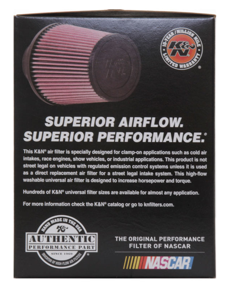 K&N Engineering Air Filters - Universal Fit K&N Universal Rubber Filter 3 1/2inch ID FLG / 6inch Base / 4-5/8inch Top / 6inch Height