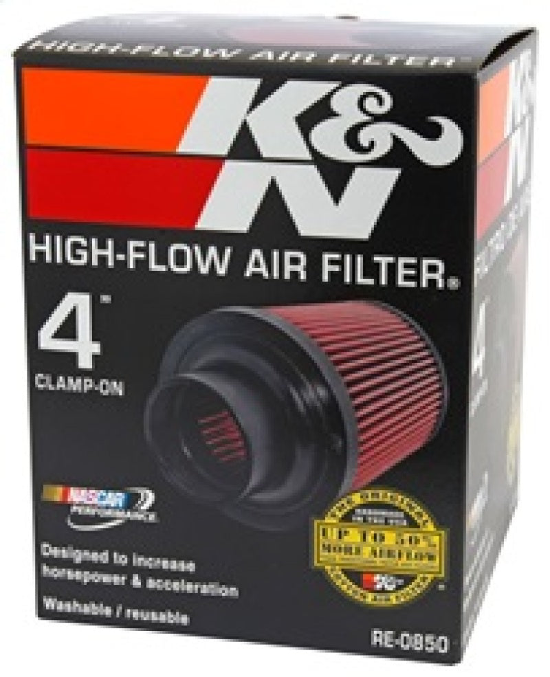 K&N Engineering Air Filters - Universal Fit K&N Universal Air Filter (4in. Flange / 6in. Base OD / 4-5/8in. Top OD / 6in. Height)