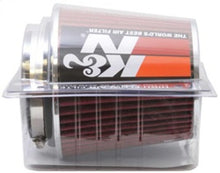 Load image into Gallery viewer, K&amp;N Engineering Air Filters - Universal Fit K&amp;N Universal Air Filter Chrome Round Tapered Red - 4in Flange ID x 1.125in Flange Length x 5.5in H