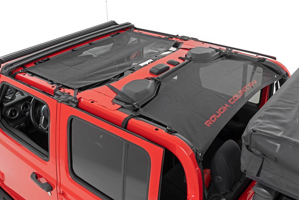 Rough Country Bikini Tops Mesh Bikini Top Plus Black Jeep Gladiator JT 4WD (20-22) Rough Country - 85118