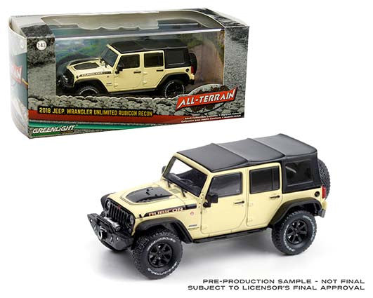 Greenlight Greenlight 1:43 2018 Jeep Wrangler Unlimited Rubicon Recon with Off-Road Parts (Gobi)