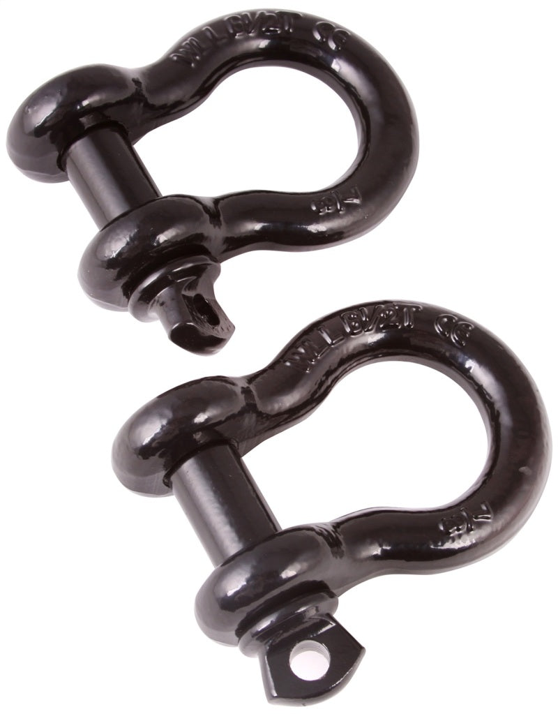 Rugged Ridge Shackle Kits Rugged Ridge Black 1in D-Shackles