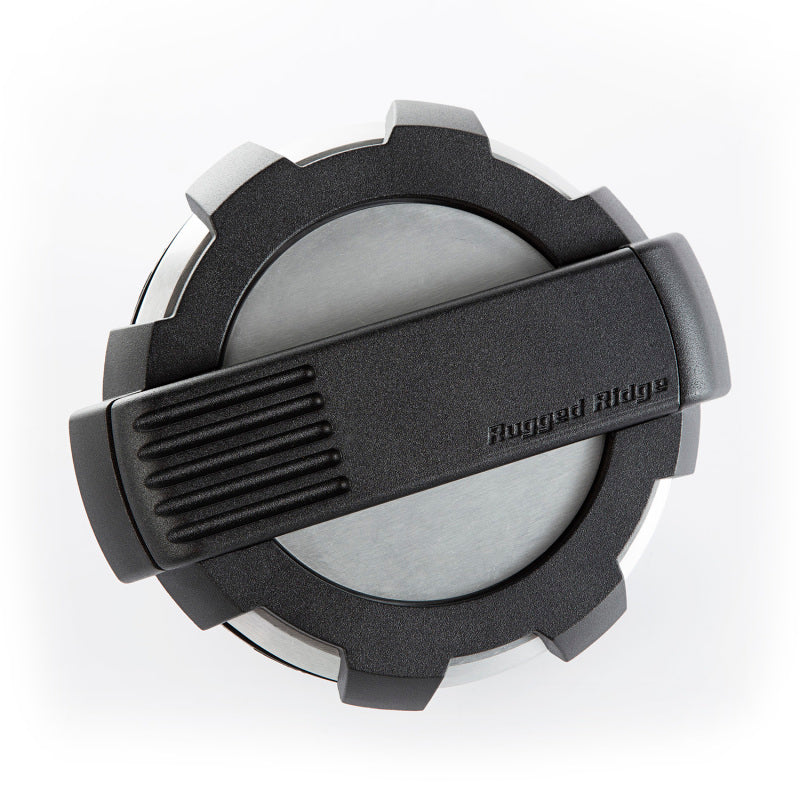 Rugged Ridge Fuel Caps Rugged Ridge Elite Fuel Door Non-Lock Brushed Alum 07-18 Jeep Wrangler JK