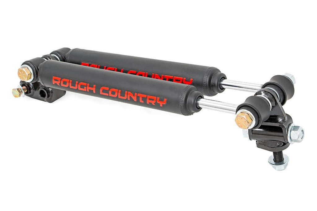 Rough Country Steering Stabilizer Jeep Dual Steering Stabilizer 97-06 Wrangler TJ 86-92 Comanche MJ 84-01 Cherokee XJ Rough Country - 87308
