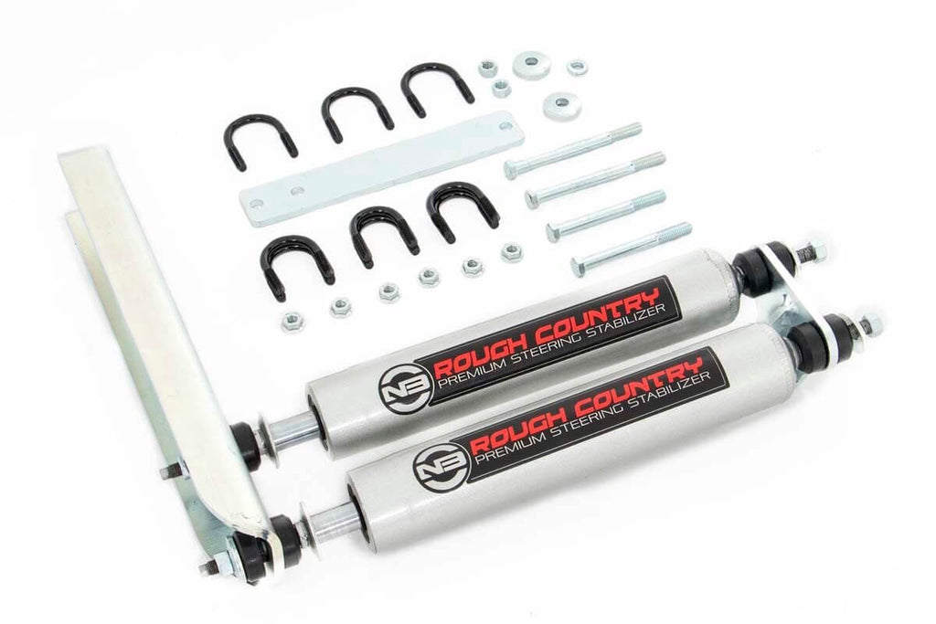 Rough Country Steering Stabilizer Ford Dual Steering Stabilizer 80-98 F-250 80-96 Bronco/F-150 80-85 F-350 Rough Country - 8733830