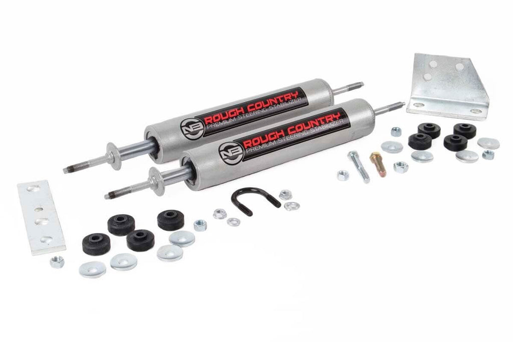 Rough Country Steering Stabilizer Toyota Dual Steering Stabilizer 86-95 4WD 4Runner 86- 95 Toyota Pickup Rough Country - 8735430