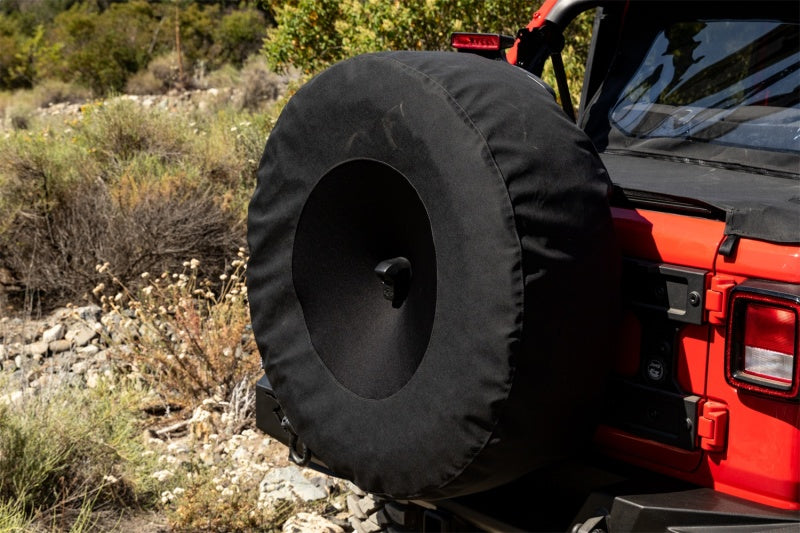 Rampage Car Covers Rampage 2018-2019 Jeep Wrangler(JL) Sport 2-Door Tire Cover w/Camera Slot 37in - Black