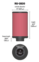 Load image into Gallery viewer, K&amp;N Engineering Air Filters - Universal Fit K&amp;N Filter 3 inch Flange 5 inch OD 6 1/2 inch Height
