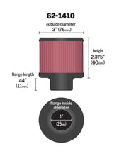 Load image into Gallery viewer, K&amp;N Engineering Air Filters - Universal Fit K&amp;N 1 inch ID 3 inch OD 2.375 inch H Rubber Base Crankcase Vent Filter