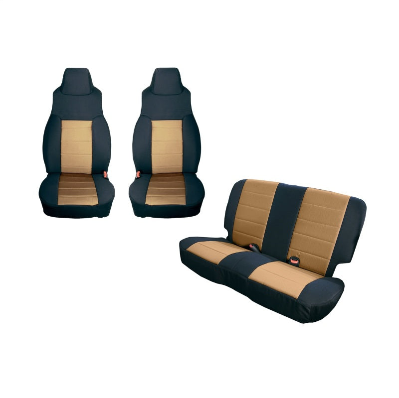 Rugged Ridge Seat Covers Rugged Ridge Seat Cover Kit Black/Tan 91-95 Jeep Wrangler YJ