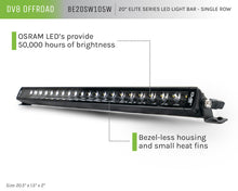 Load image into Gallery viewer, DV8 Offroad Light Bars &amp; Cubes DV8 Offroad 20in Elite Series Light Bar 105W LED - Single Row