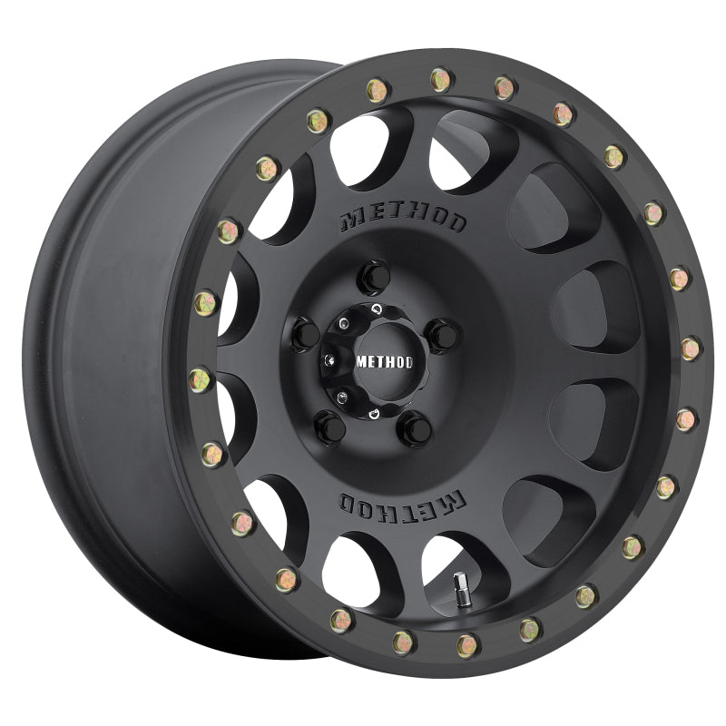 Method Wheels Wheels - Cast Method MR105 Beadlock 17x8.5 0mm Offset 8x6.5 130.81mm CB Matte Black w/BH-H24125 Wheel