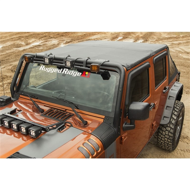 Rugged Ridge Soft Tops Rugged Ridge Bowless Soft Top Black Diamond 4-Door 07-18 Jeep Wrangler JK