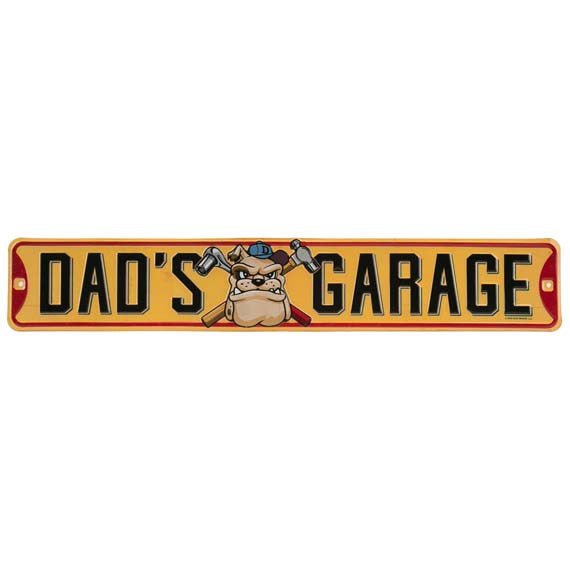 Offroad Trading Company DAD'S GARAGE EMBOSSED TIN STREET SIGN