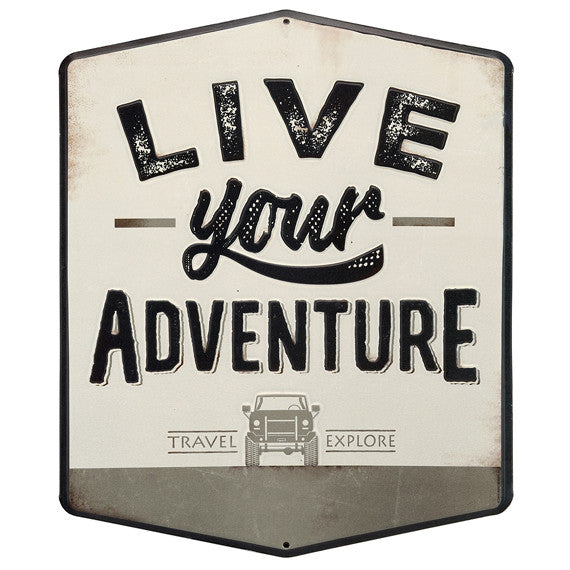 Offroad Trading Company LIVE YOUR ADVENTURE EMBOSSED TIN SIGN