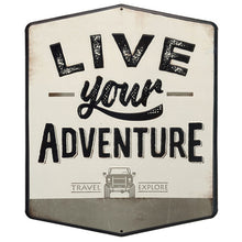 Load image into Gallery viewer, Offroad Trading Company LIVE YOUR ADVENTURE EMBOSSED TIN SIGN