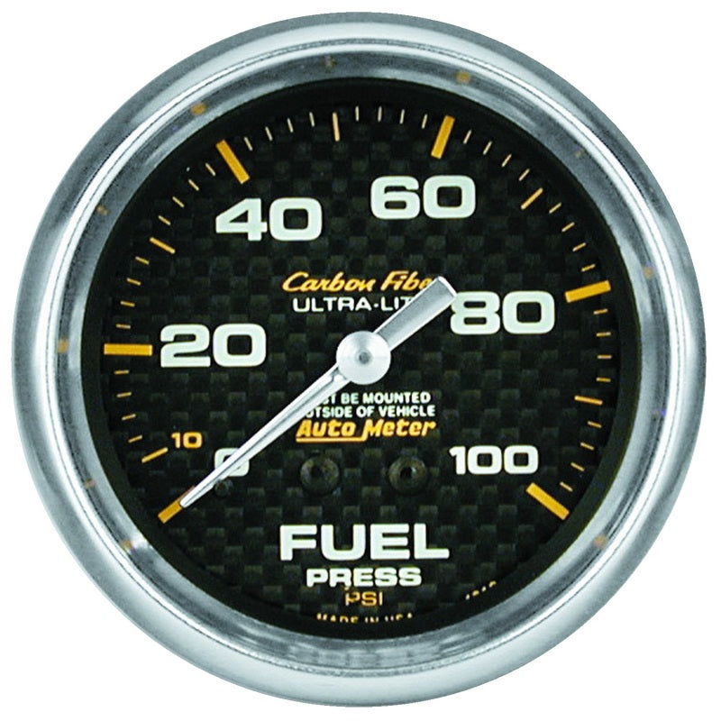 AutoMeter Gauges Autometer Carbon Fiber 66.7mm 0-15 PSI W/O ISO Fuel Pressure Gauge