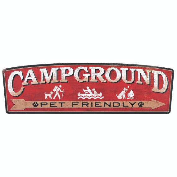 Offroad Trading Company CAMPGROUND PET FRIENDLY EMBOSSED TIN SIGN