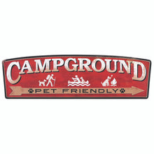 Load image into Gallery viewer, Offroad Trading Company CAMPGROUND PET FRIENDLY EMBOSSED TIN SIGN