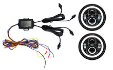 Load image into Gallery viewer, Quake LED Headlight Jeep JK/CJ/TJ 7 Inch 45 Watt High/Low Headlight RGB HD Accent Tempest Series - QTE902