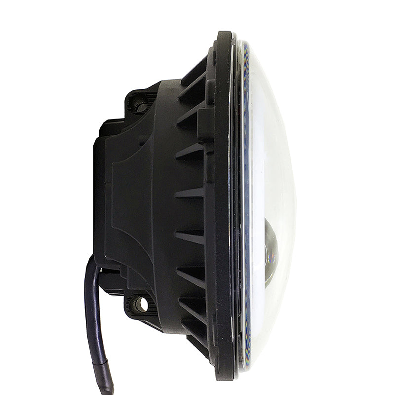 Quake LED Headlight Jeep JK/CJ/TJ 7 Inch 45 Watt High/Low Headlight RGB HD Accent Tempest Series - QTE902