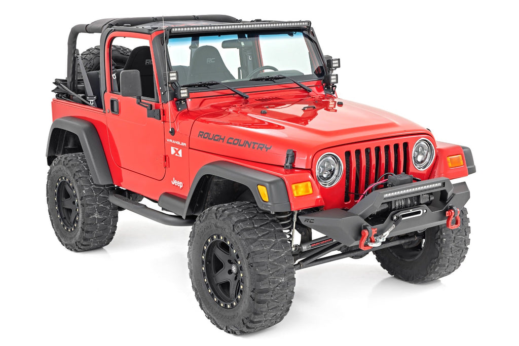 Rough Country Nerf Bars Nerf Bar 3.0 Inch 97-06 Jeep Wrangler TJ/87-95 Wrangler YJ Rough Country - 90799