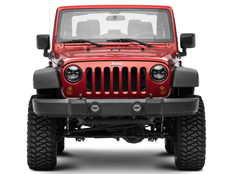 Raxiom Headlights Raxiom 97-18 Jeep Wrangler TJ/JK Axial Series LED Daymaker Headlights- Black Housing (Clear Lens)