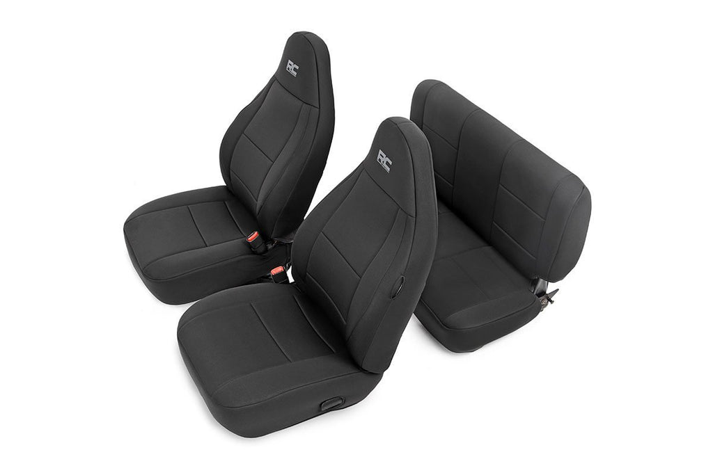 Rough Country Seat Cover Jeep Neoprene Seat Cover Set Black 97-02 Wrangler TJ Rough Country - 91000