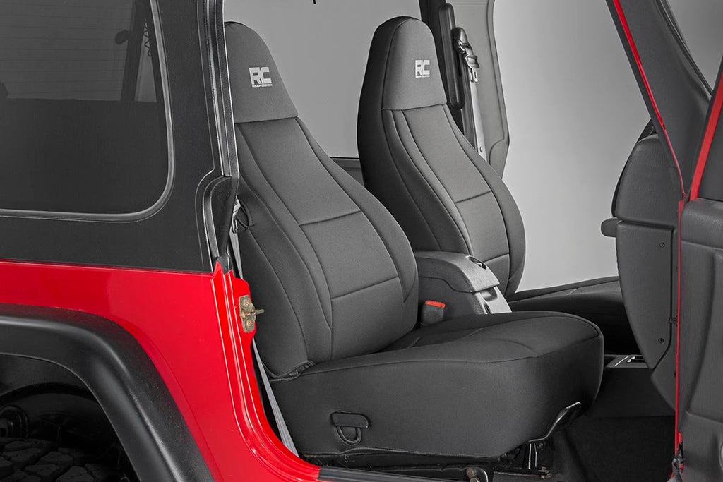 Rough Country Seat Cover Jeep Neoprene Seat Cover Set Black 97-02 Wrangler TJ Rough Country - 91000