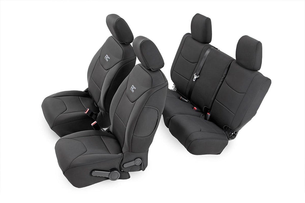 Rough Country Seat Cover Jeep Neoprene Seat Cover Set Black 11-12 Wrangler JK Unlimited Rough Country - 91003