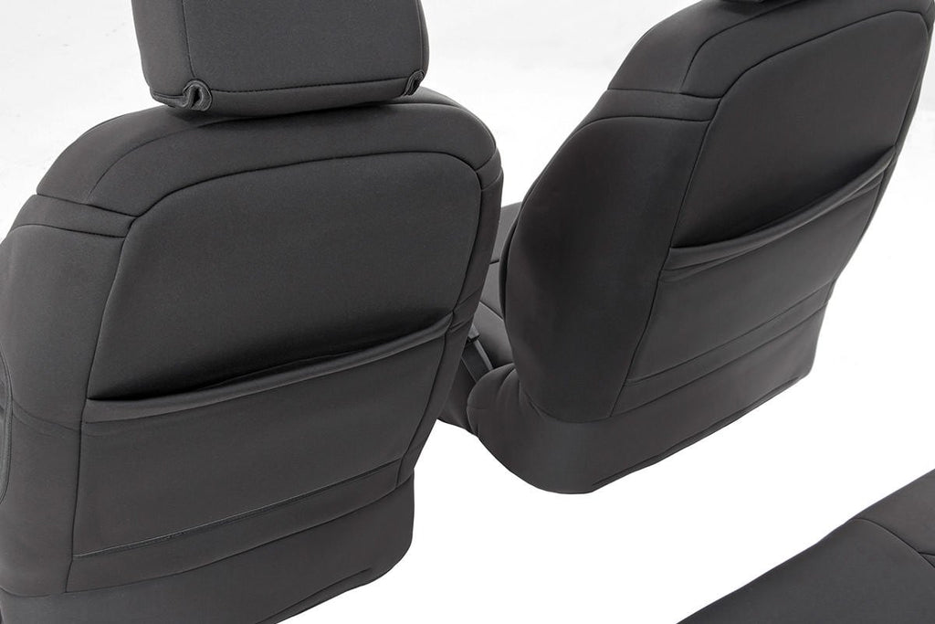 Rough Country Seat Cover Jeep Neoprene Front Seat Cover Black 13-18 Wrangler JK Unlimited Rough Country - 91004F