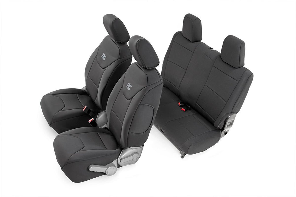 Rough Country Seat Cover Jeep Neoprene Seat Cover Set Black 07-10 Wrangler JK 2 Door Rough Country - 91005