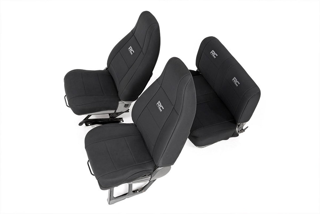Rough Country Seat Cover Jeep Neoprene Seat Cover Set Black 87-90 Wrangler YJ Rough Country - 91008