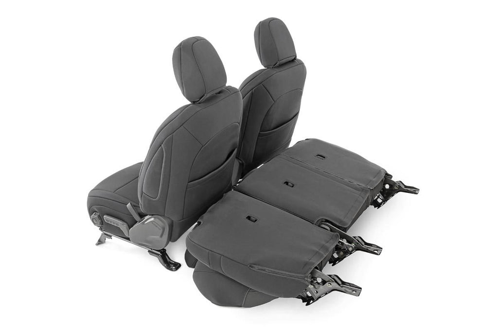 Rough Country Seat Cover Jeep Neoprene Seat Cover Set Black 18-20 Wrangler JL Unlimited Rough Country - 91010