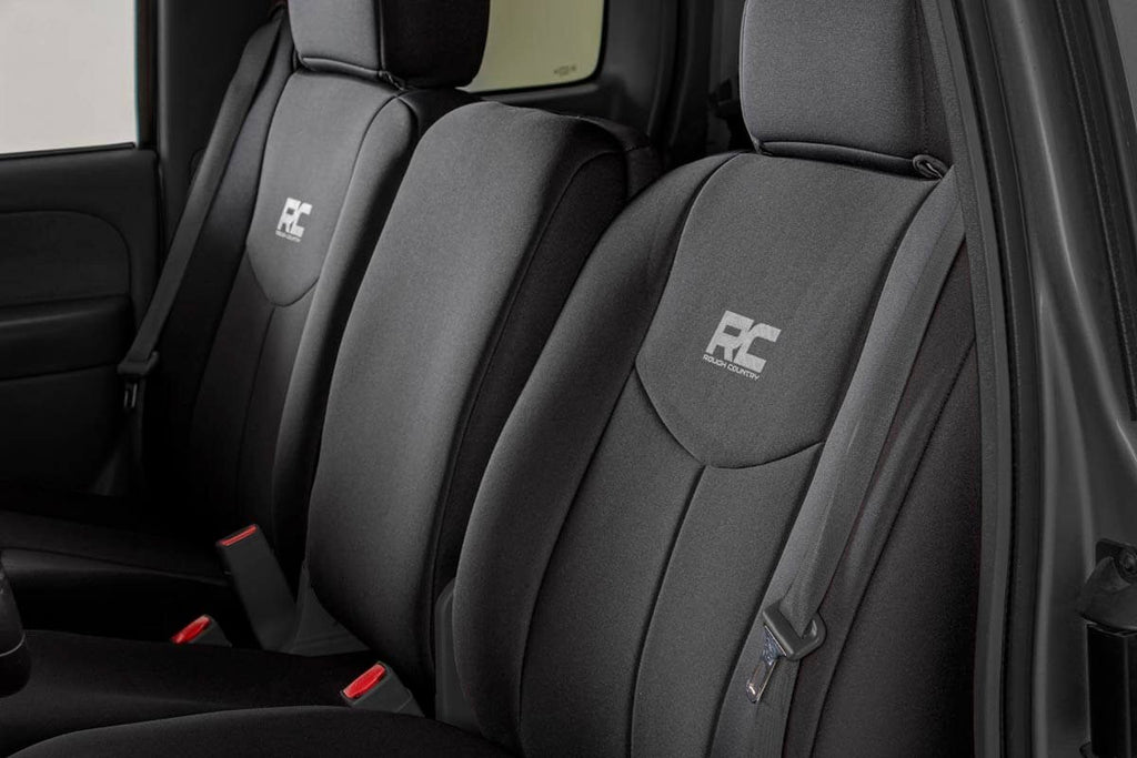 Rough Country Seat Cover Neoprene Front & Rear Seat Cover Combo Black 99-06 Silverado/Sierra 1500 Rough Country - 91019