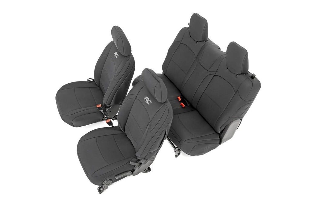 Rough Country Seat Cover Jeep Neoprene Seat Cover Set Black 18-20 Wrangler JL Rough Country - 91020