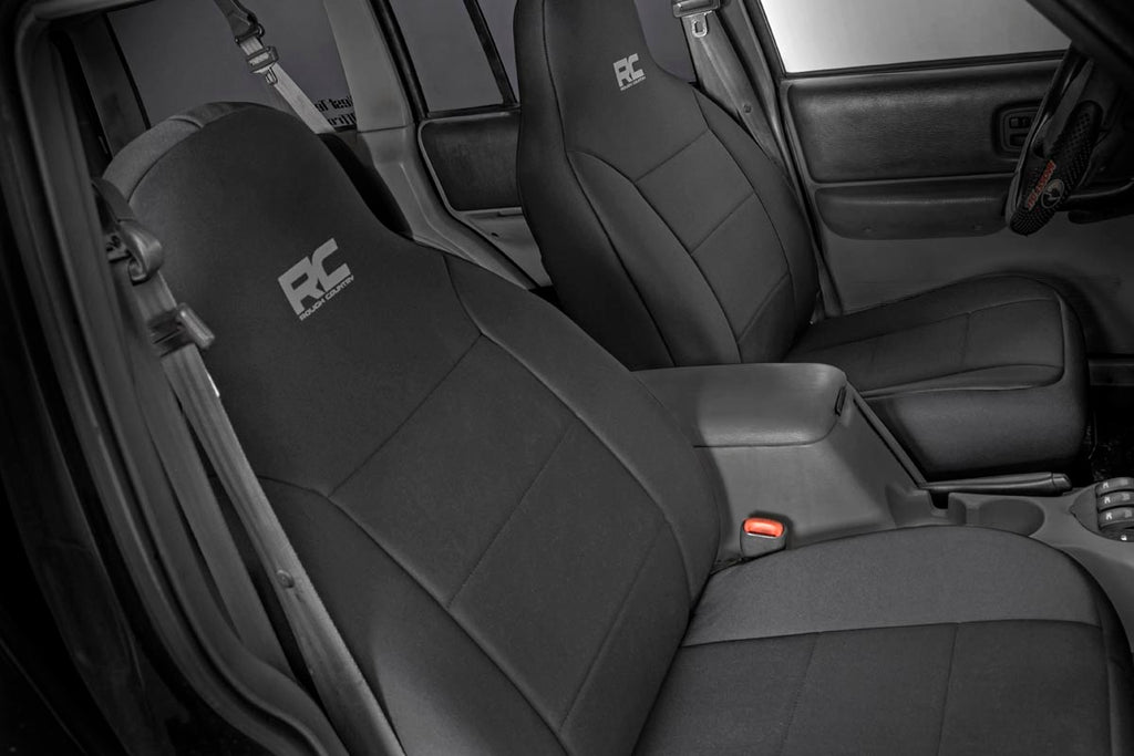 Rough Country Seat Cover Seat Covers Non Detach Headrest Front and Rear 84-96 Jeep Cherokee XJ Rough Country - 91021A
