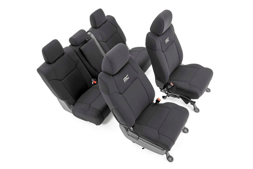 Rough Country Seat Cover Toyota Neoprene Front and Rear Seat Covers 14-20 Tundra Crew Cab Rough Country - 91027A