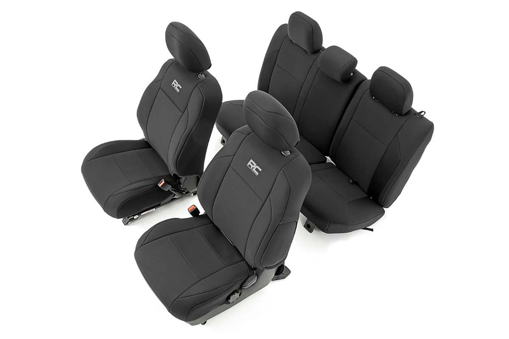 Rough Country Seat Cover Tacoma Neoprene Front and Rear Seat Covers For 16-Pres Toyota Tacoma Crew Cab Rough Country - 91031
