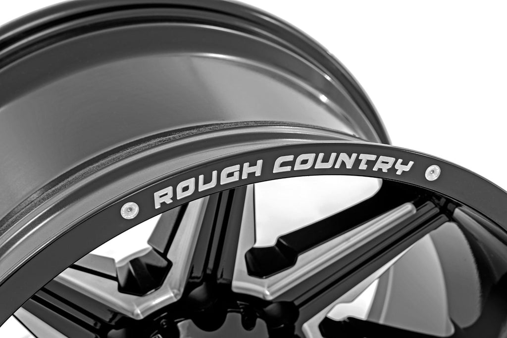 Rough Country Wheels 91 Series Milled One-Piece Gloss Black 22x12 8x170 -44mm Rough Country - 91221211M