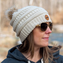 Load image into Gallery viewer, JEDCo Hat Ivory / One Size Fits Most Jeep - Logo Pom Beanie in Ivory