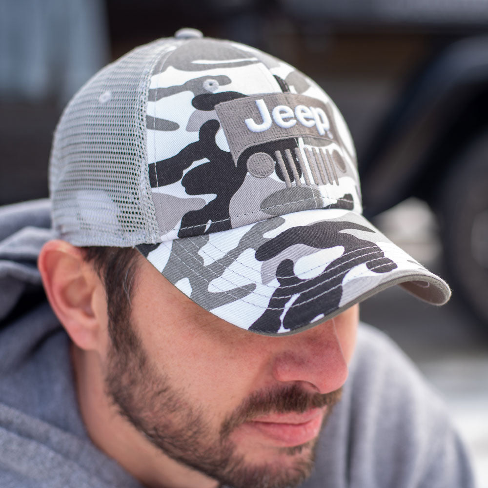 JEDCo Hat White Jeep - Snow Camo Hat
