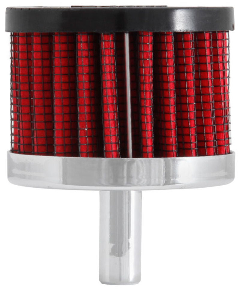 K&N Engineering Air Filters - Universal Fit K&N Steel Base Crankcase Vent Filter 0.375in Vent OD x 2in OD x 1.5in Height