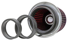 Load image into Gallery viewer, K&amp;N Engineering Air Filters - Universal Fit K&amp;N Universal Air Filter Chrome Round Tapered Red - 4in Flange ID x 1.125in Flange Length x 5.5in H