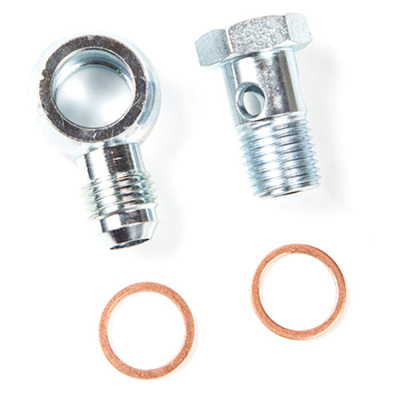 ATP Fittings ATP Steel Banjo Fitting 14mm Hole -6AN Male Flare Fitting Kit -  Long Nose Version (1/2in longer)